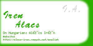 iren alacs business card